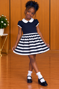 Robe a rayures blanc et bleu